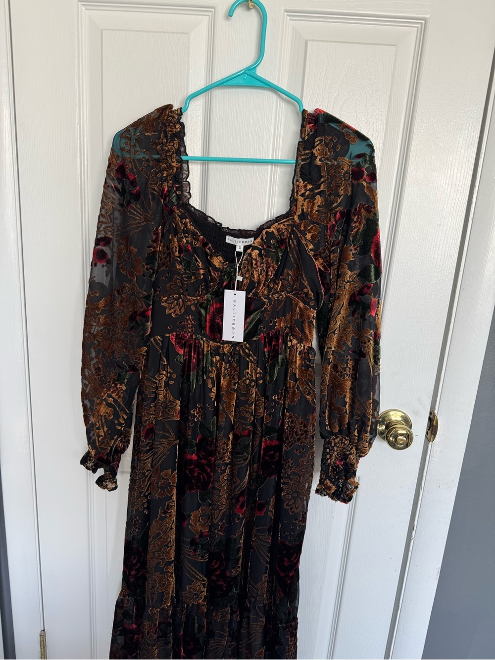Baltic Born Black Multi Velvet Boho Maxi Dress - Picture 2 of 2